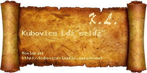 Kubovics László névjegykártya