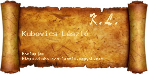 Kubovics László névjegykártya
