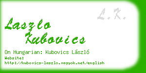 laszlo kubovics business card